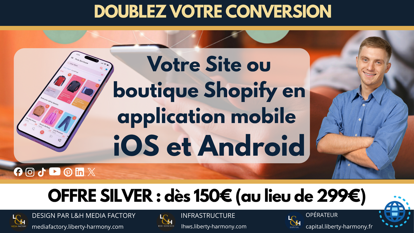 Création de votre application mobile iOS & Android de votre boutique Shopify